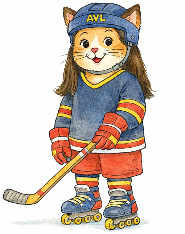 Cat Roller Hockey Player
